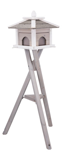 Trixie Natura Vogelfutterhaus Mit Ständer Und 4 Silos Kiefer Grau/Weiss