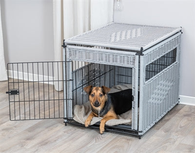 Trixie Home Zwinger Polyrotan Hellgrau