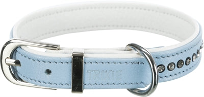 Trixie Hundehalsband Active Comfort Mit Strass Leder Hellblau