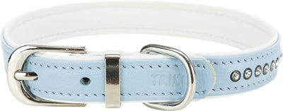 Trixie Hundehalsband Active Comfort Mit Strass Leder Hellblau
