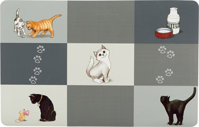 Trixie Tischset Patchwork Katze Grau