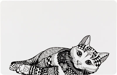Trixie Tischset Katze Weiss/Schwarz