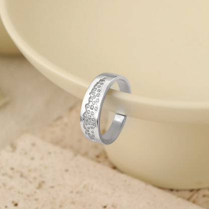 Schöner blauer CZ Star River 925 Sterling Silber verstellbarer Ring